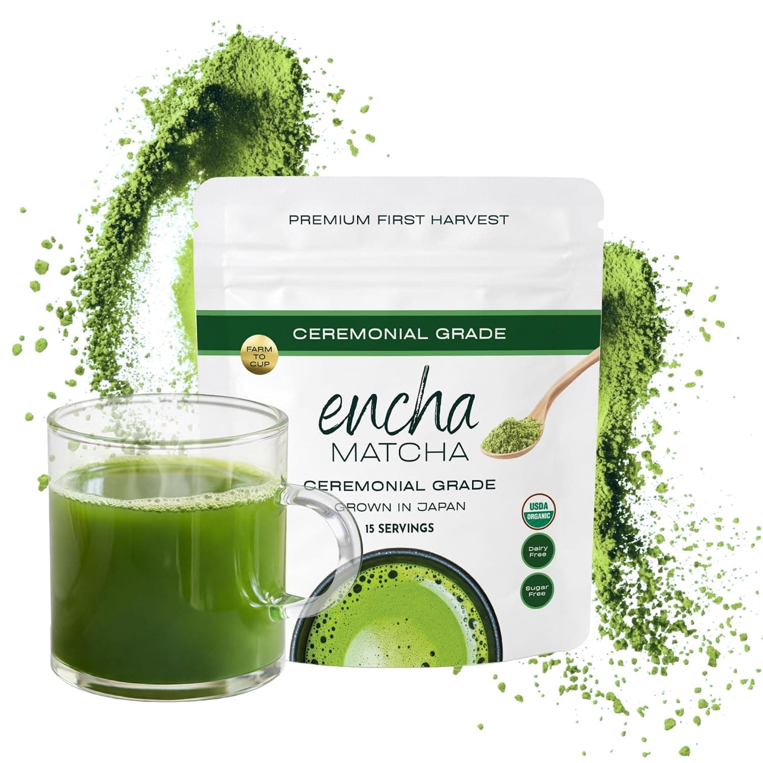 Encha organic ceremonial matcha pouch
