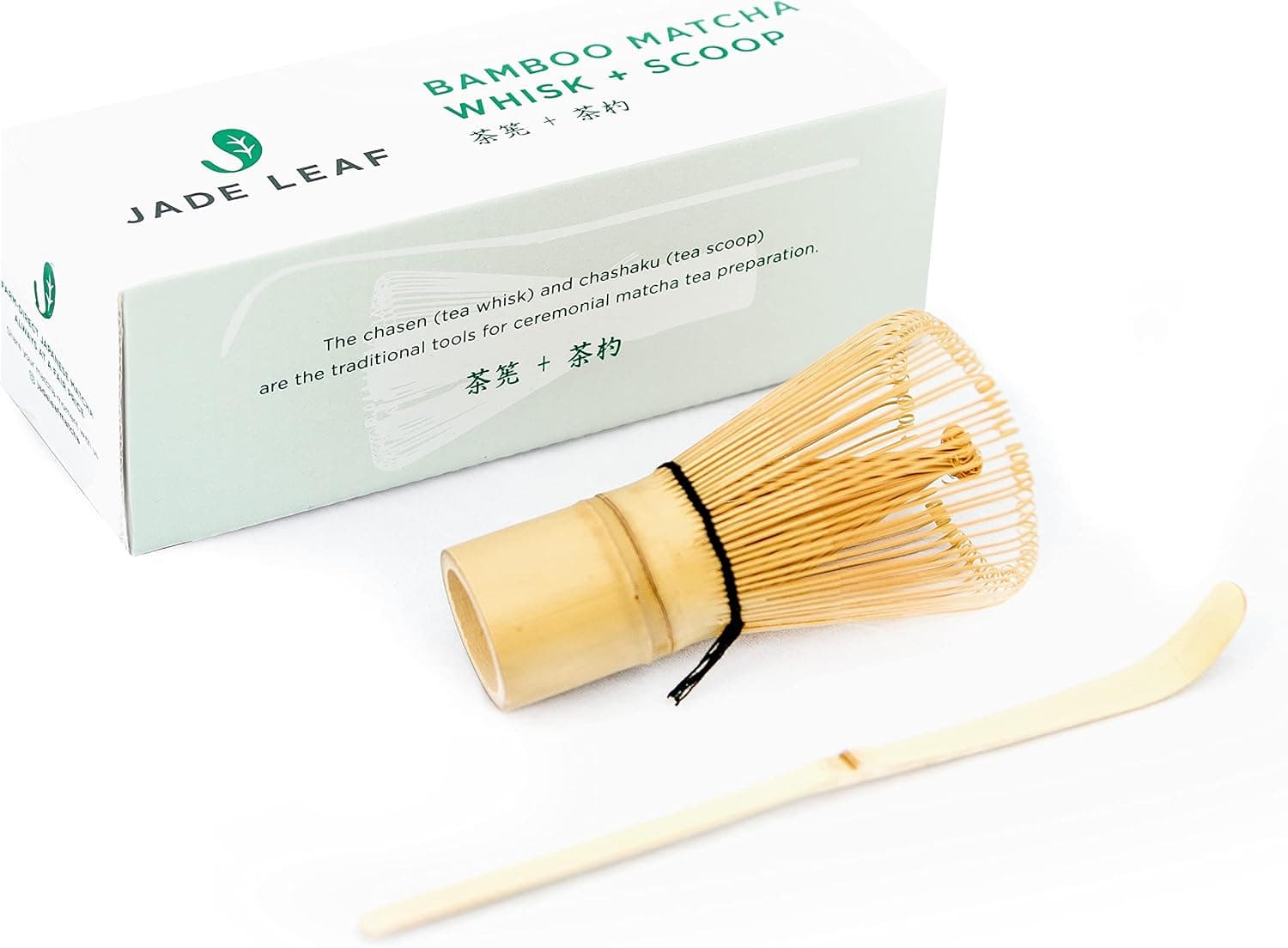 Jade Leaf traditional bamboo matcha whisk and scoop