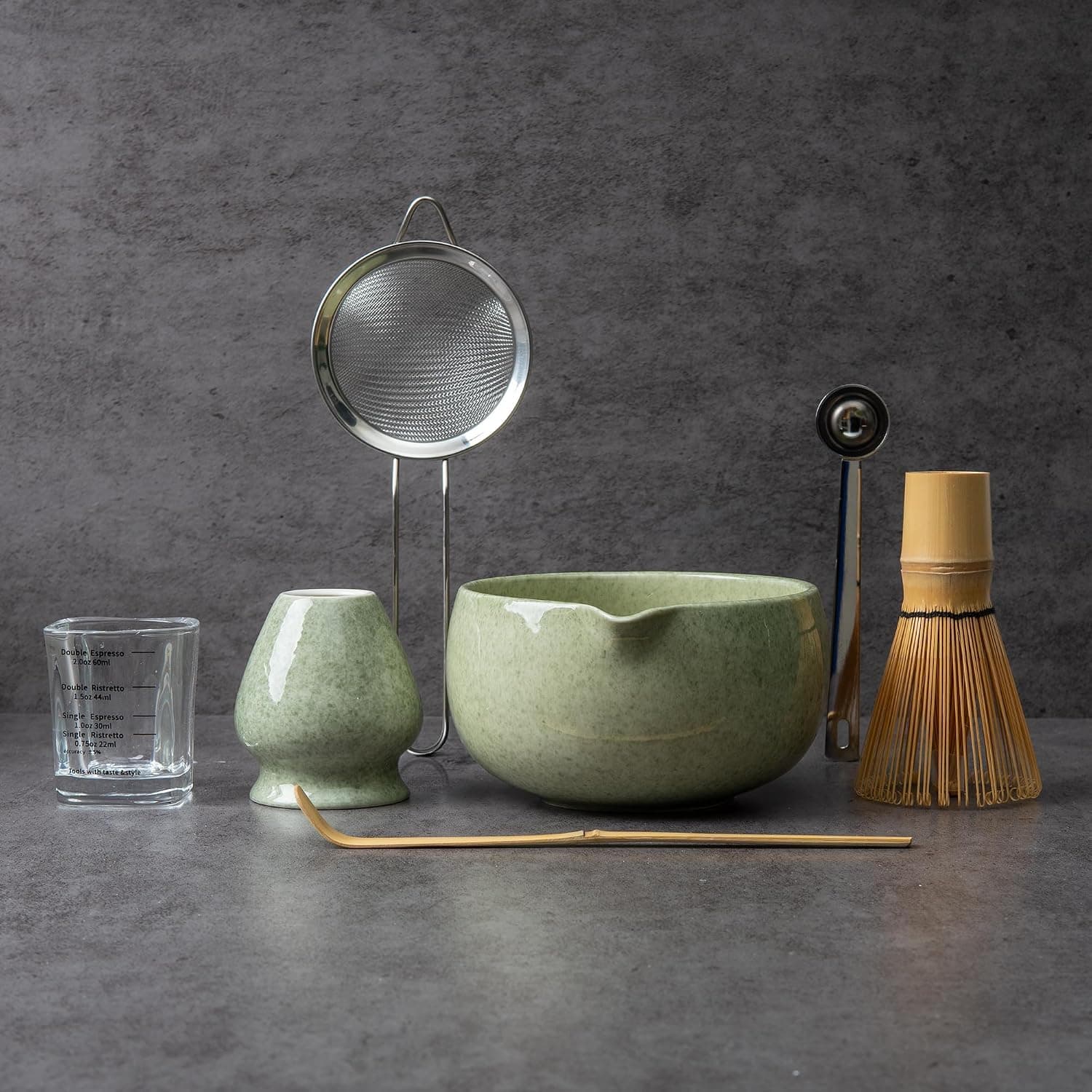Complete matcha starter kit with whisk bowl and sifter